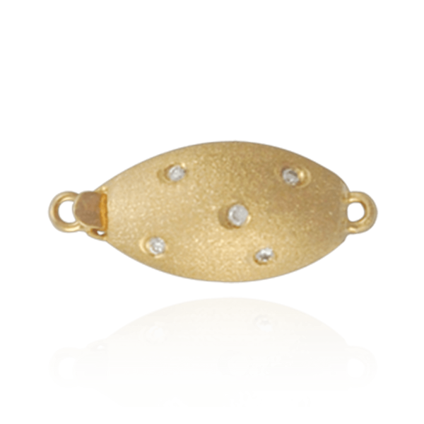 Oval Bead Clasps with Diamonds (19 mm)