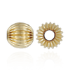 Straight Corrugated Round Beads in 14K Yellow Gold (4 mm - 7 mm)