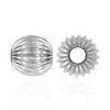 Straight Corrugated Round Beads in Sterling Silver (4 mm - 7 mm)