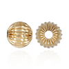 Straight Corrugated Round Beads in 14K Yellow Gold (4 mm - 7 mm)