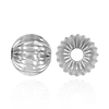 Straight Corrugated Round Beads in Sterling Silver (4 mm - 7 mm)