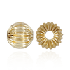 Straight Corrugated Round Beads in 14K Yellow Gold (4 mm - 7 mm)