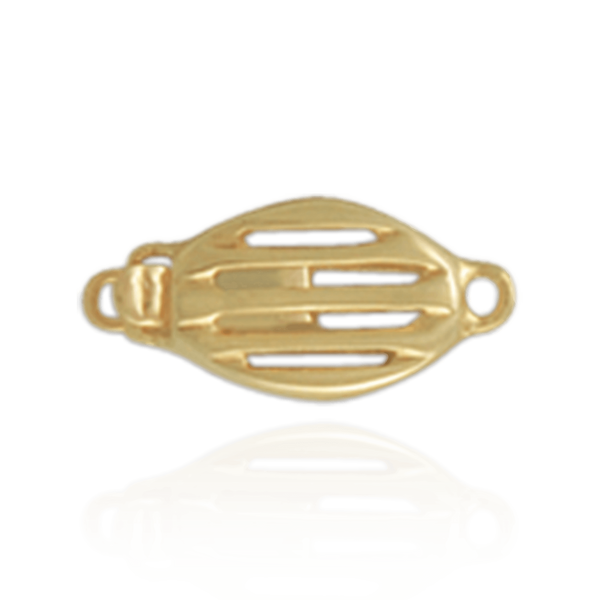 Oval Bead Pearl Clasp with Open Design (16 mm)