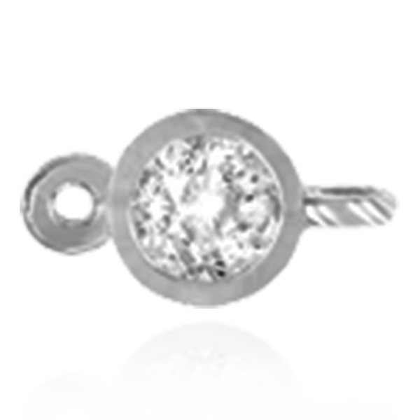 Round Bezel with Rings in Sterling Silver (2.50 mm - 4.00 mm)