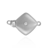 Square Bead Pearl Clasps with Diamonds in Center (12 mm)