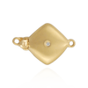 Square Bead Pearl Clasps with Diamonds in Center (12 mm)