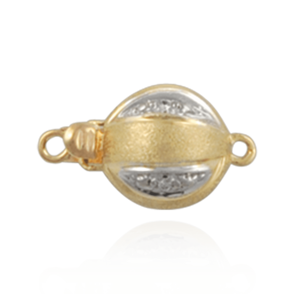 Bead Pearl Clasps with Diamond Accents (10 mm-12 mm)