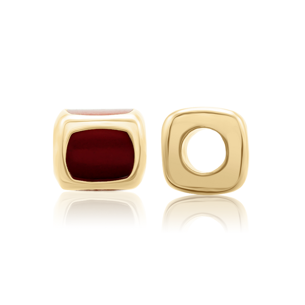 Enamel Beads in 14K Yellow Gold (4.7 x 5.7 mm)