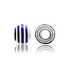 Striped Enamel Beads in Sterling Silver (9.4 x 8.6 mm)