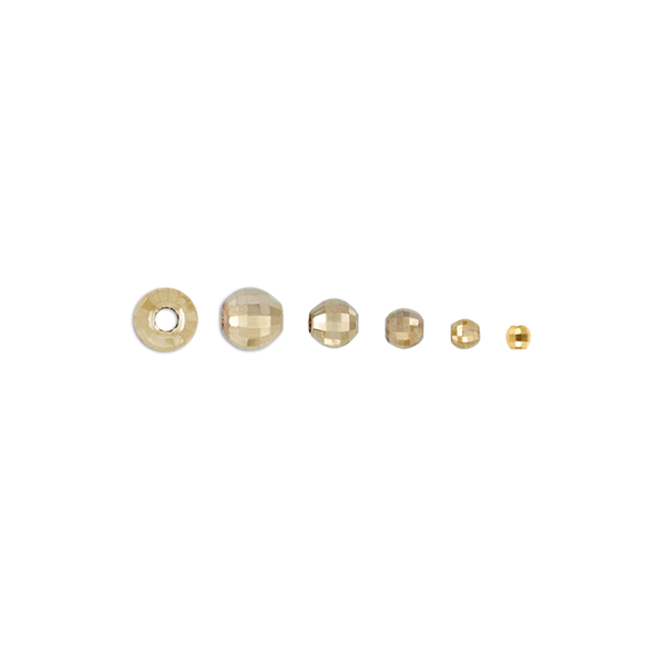 Mirror Round Beads in 14K Gold (3.0 mm - 4.0 mm)