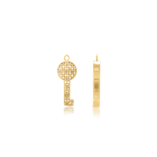 Key Spacers with Ring in Sterling Silver 18K Yellow Gold Finish (21.6 x 8.4 mm)