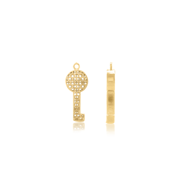 Key Spacers with Ring in Sterling Silver 18K Yellow Gold Finish (21.6 x 8.4 mm)