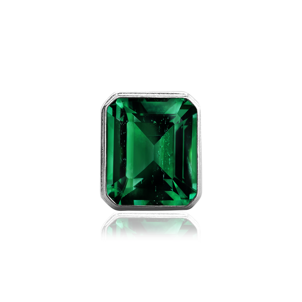 Emerald Bezel with Beaded Detail in Sterling Silver (5.75 x 3.75 mm - 11.50 x 9.60 mm)