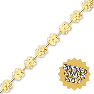 Special Order Only: Bulk / Spooled Diamond Cut Fancy Bead Chain in 14K and 18K Gold