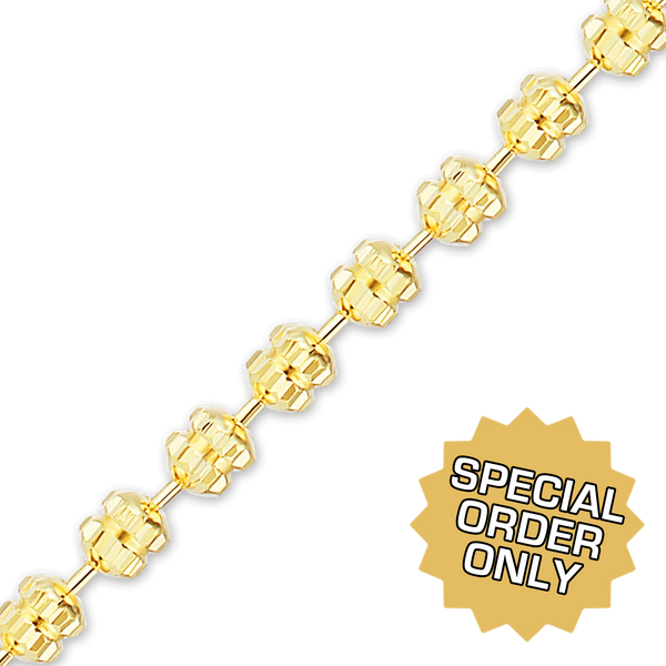 Special Order Only: Bulk / Spooled Diamond Cut Fancy Bead Chain in 14K and 18K Gold