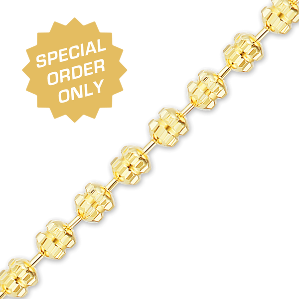 Special Order Only: Bulk / Spooled Diamond Cut Fancy Bead Chain in 14K and 18K Gold