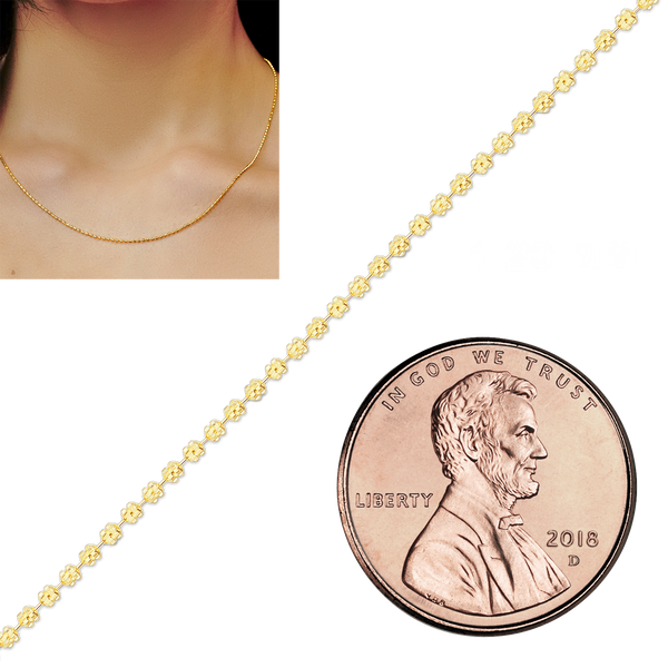 Special Order Only: Bulk / Spooled Diamond Cut Fancy Bead Chain in 14K and 18K Gold