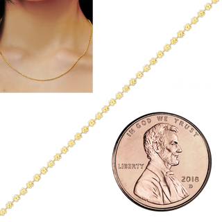 Special Order Only: Bulk / Spooled Diamond Cut Fancy Bead Chain in 14K and 18K Gold