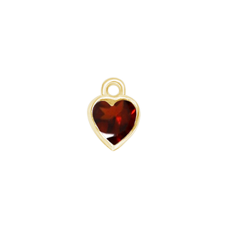 Diamond or Gemstone Heart Bezel Drop Charm in 14K Yellow Gold