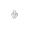 Diamond or Gemstone Heart Bezel Drop Charm in 14K White Gold