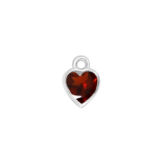 Diamond or Gemstone Heart Bezel Drop Charm in 14K White Gold