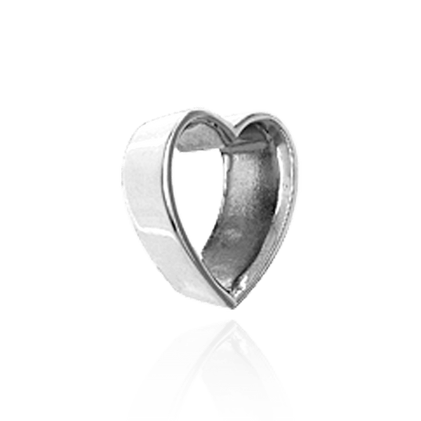 Heart Shape Tapered Bezels in Sterling Silver (3.50 x 3.00 mm - 12.50 x 11.00 mm)