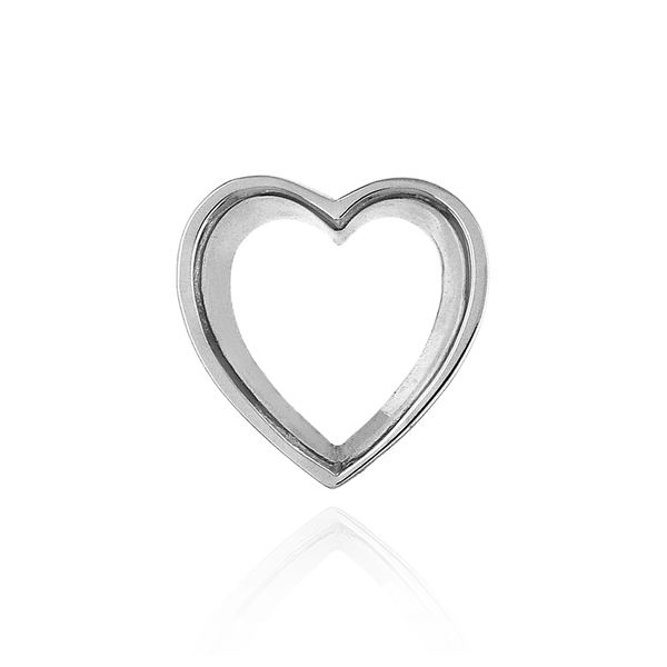 Heart Shape Tapered Bezels in Sterling Silver (3.50 x 3.00 mm - 12.50 x 11.00 mm)
