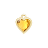 Diamond or Gemstone Heart Bezel Drop Charm in 14K Yellow Gold