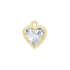 Diamond or Gemstone Heart Bezel Drop Charm in 14K Yellow Gold