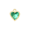 Diamond or Gemstone Heart Bezel Drop Charm in 14K Yellow Gold