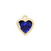 Diamond or Gemstone Heart Bezel Drop Charm in 14K Yellow Gold