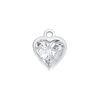 Diamond or Gemstone Heart Bezel Drop Charm in 14K White Gold