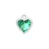 Diamond or Gemstone Heart Bezel Drop Charm in 14K White Gold