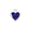 Diamond or Gemstone Heart Bezel Drop Charm in 14K White Gold