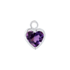 Diamond or Gemstone Heart Bezel Drop Charm in 14K White Gold