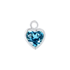 Diamond or Gemstone Heart Bezel Drop Charm in 14K White Gold