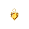 Diamond or Gemstone Heart Bezel Drop Charm in 14K Yellow Gold