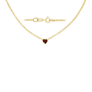 Diamond or Gemstone Heart Bezel in 14K Yellow Round Cable Necklace (16-18" Extension)