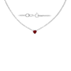 Diamond or Gemstone Heart Bezel in 14K White Diamond Cut Cable Necklace (16-18" Extension)