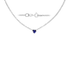 Diamond or Gemstone Heart Bezel in 14K White Diamond Cut Cable Necklace (16-18" Extension)