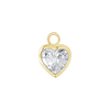 Diamond or Gemstone Heart Bezel Drop Charm in 14K Yellow Gold