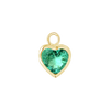 Diamond or Gemstone Heart Bezel Drop Charm in 14K Yellow Gold