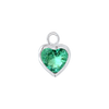 Diamond or Gemstone Heart Bezel Drop Charm in 14K White Gold