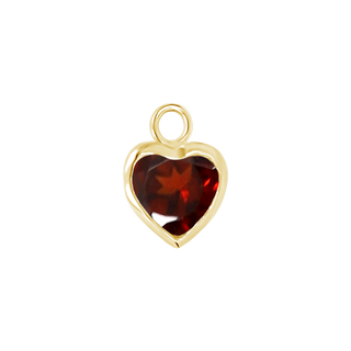 Diamond or Gemstone Heart Bezel Drop Charm in 14K Yellow Gold