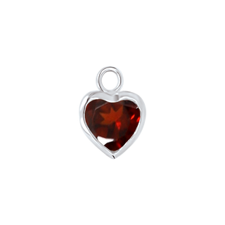 Diamond or Gemstone Heart Bezel Drop Charm in 14K White Gold