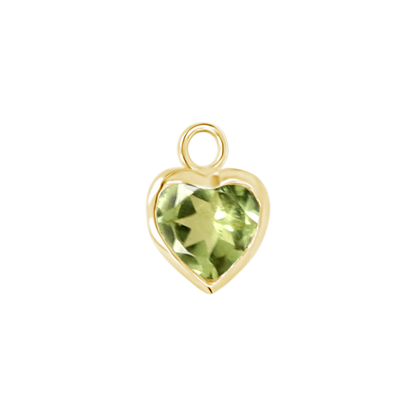 Diamond or Gemstone Heart Bezel Drop Charm in 14K Yellow Gold