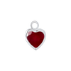 Diamond or Gemstone Heart Bezel Drop Charm in 14K White Gold