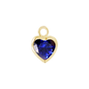 Diamond or Gemstone Heart Bezel Drop Charm in 14K Yellow Gold