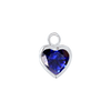 Diamond or Gemstone Heart Bezel Drop Charm in 14K White Gold