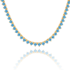 Tennis Necklace with Blue Topaz Stones (December Birthstones) in 14K Gold (1.75 mm - 4.0 mm)
